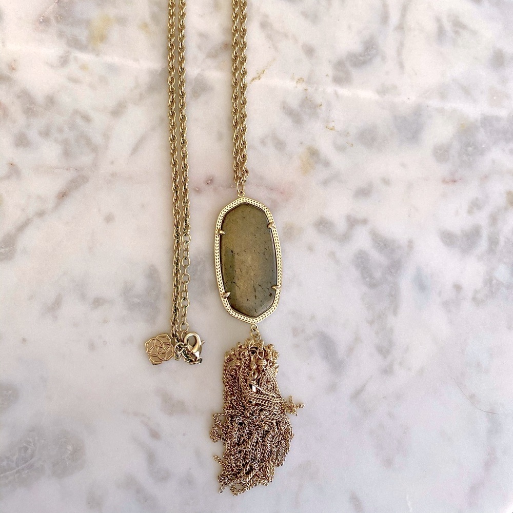 Rayne necklace. Pyrite stone with gold hardware